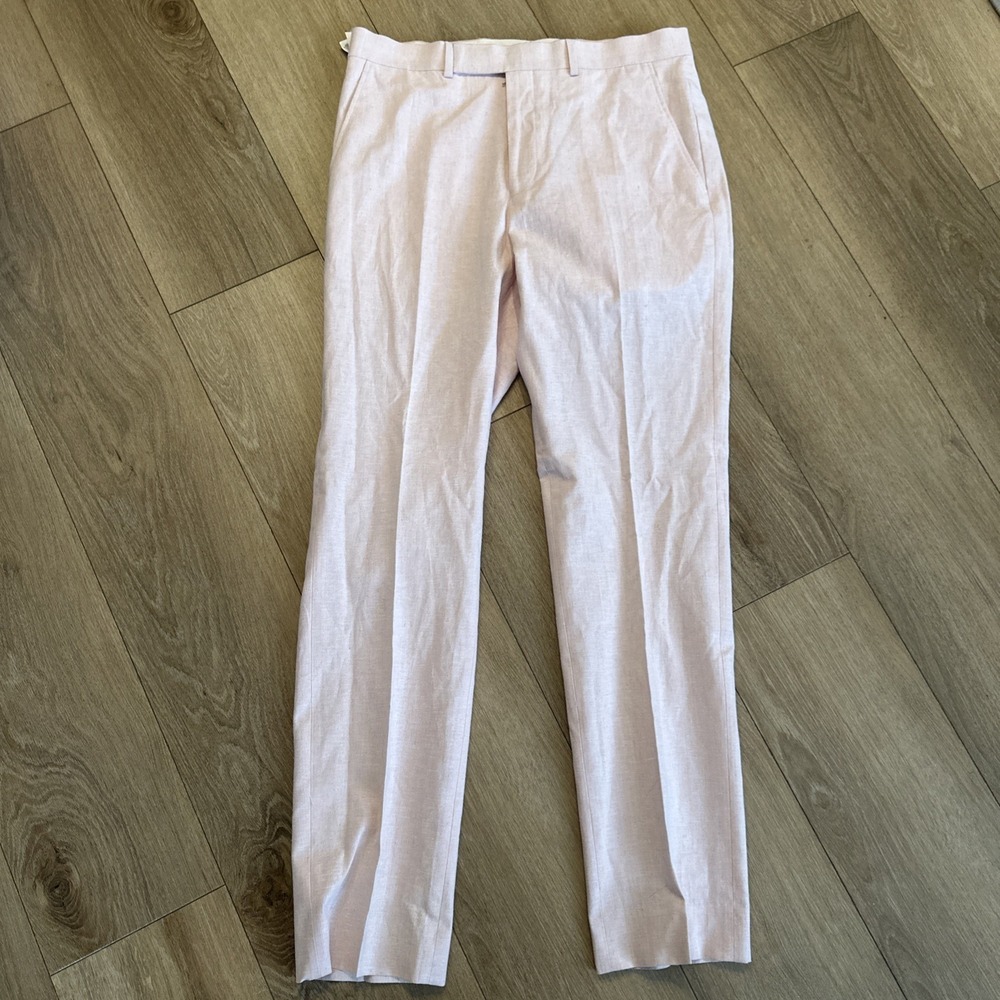 Kenneth Cole Men's Linen Blend 2pc Suit Pink Preppy Prom 40L/33W NWT - Picture 9 of 15